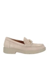 Geox Woman Loafers Light Grey Size 8 Leather