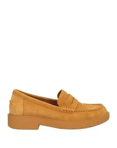 Geox Woman Loafers Marigold Size 8 Leather In Brown