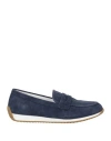 Geox Woman Loafers Midnight Blue Size 8 Leather In Blue