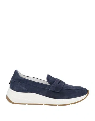 Geox Woman Loafers Midnight Blue Size 8 Leather