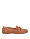 Geox Woman Loafers Tan Size 7 Soft Leather In Brown
