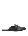 Geox Woman Loafers Black Size 8 Leather In Black