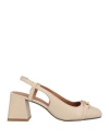 Geox Woman Pumps Beige Size 7.5 Leather In Beige