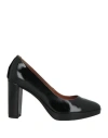Geox Woman Pumps Black Size 8 Leather In Black