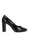 Geox Woman Pumps Black Size 8 Leather In Black