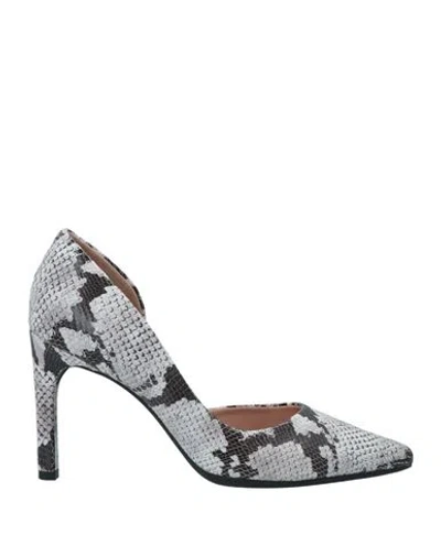 Geox Woman Pumps Grey Size 5 Soft Leather