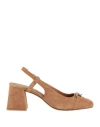 Geox Woman Pumps Tan Size 6.5 Leather, Textile Fibers In Brown