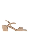 Geox Woman Sandals Beige Size 7.5 Leather