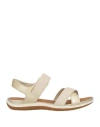 Geox Woman Sandals Beige Size 8 Leather In Beige