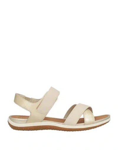 Geox Woman Sandals Beige Size 8 Leather