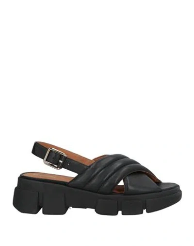 Geox Woman Sandals Black Size 7 Leather