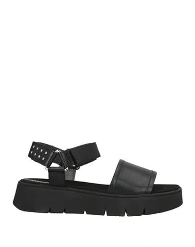 Geox Woman Sandals Black Size 7 Leather