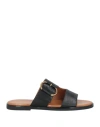 Geox Woman Sandals Black Size 8 Leather In Black