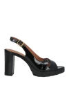 Geox Woman Sandals Black Size 8 Leather