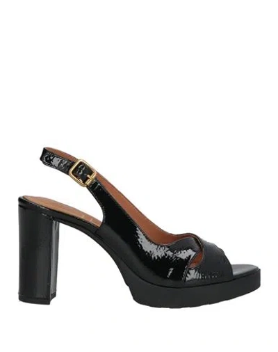 Geox Woman Sandals Black Size 8 Leather