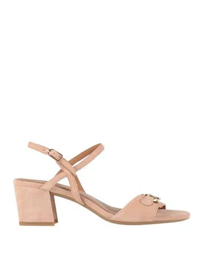 Geox Woman Sandals Blush Size 7.5 Leather In Pink