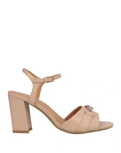 Geox Woman Sandals Blush Size 8 Leather In Pink