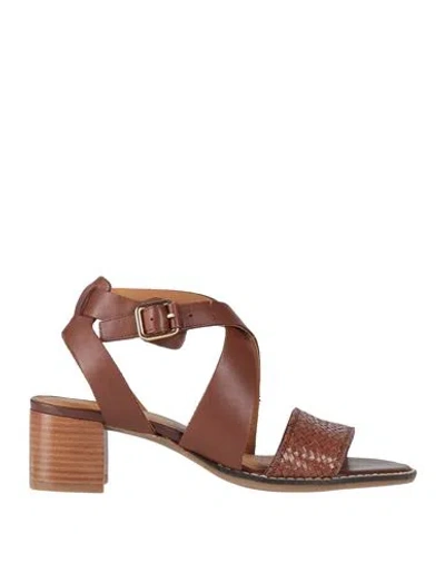 Geox Woman Sandals Brown Size 7 Goat Skin
