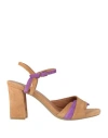 Geox Woman Sandals Camel Size 5 Leather In Beige