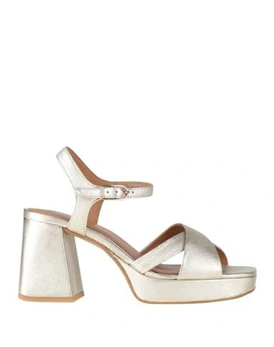 Geox Woman Sandals Gold Size 5 Leather