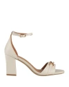 Geox Woman Sandals Ivory Size 8 Leather, Textile Fibers In White