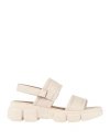Geox Woman Sandals Ivory Size 7 Leather In White