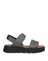 Geox Woman Sandals Lead Size 10.5 Textile Fibers In Grey