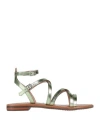 Geox Woman Sandals Light Green Size 7 Leather