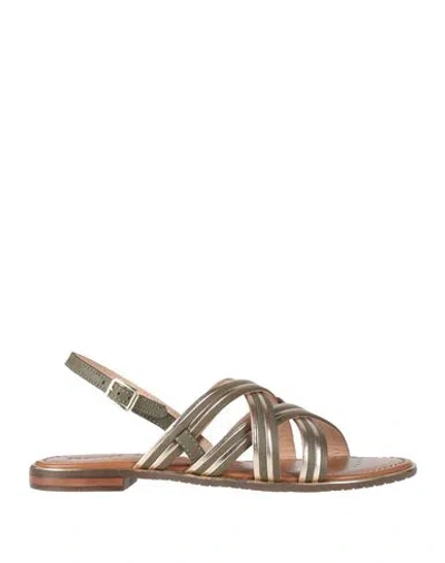 Geox Woman Sandals Military Green Size 8 Leather