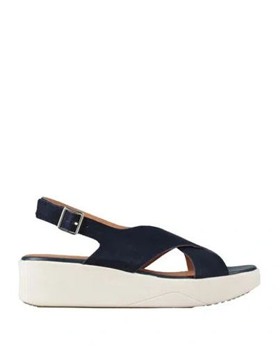 Geox Woman Sandals Navy Size 7.5 Leather