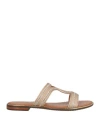 Geox Woman Sandals Platinum Size 8 Textile Fibers In Grey
