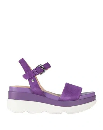 Geox Woman Sandals Purple Size 8 Soft Leather