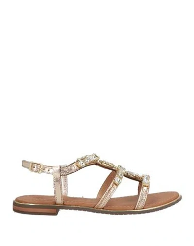 Geox Woman Sandals Rose Gold Size 5 Leather