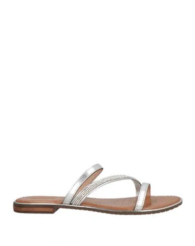 Geox Woman Sandals Silver Size 8 Leather