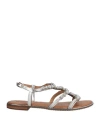 Geox Woman Sandals Silver Size 8 Leather In Silver