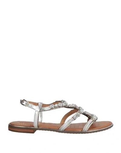 Geox Woman Sandals Silver Size 8 Leather