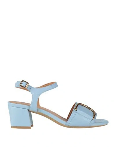 Geox Woman Sandals Sky Blue Size 8 Leather