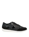 Geox Woman Sneakers Black Size 8 Leather In Black