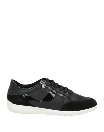 Geox Woman Sneakers Black Size 8 Leather