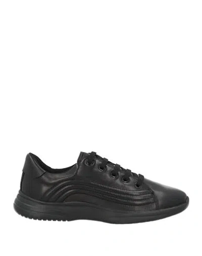 Geox Woman Sneakers Black Size 8 Leather