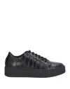 Geox Woman Sneakers Black Size 8 Leather In Black