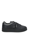 Geox Woman Sneakers Black Size 8 Textile Fibers In Black