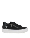 Geox Woman Sneakers Black Size 8 Textile Fibers