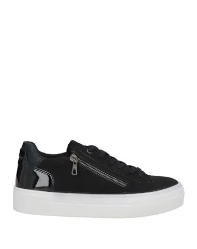Geox Woman Sneakers Black Size 8 Textile Fibers