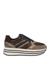 Geox Woman Sneakers Dove Grey Size 8 Leather In Grey