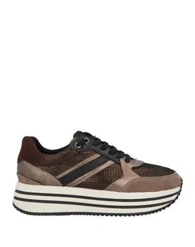 Geox Woman Sneakers Dove Grey Size 8 Leather