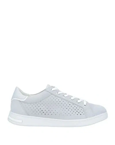 Geox Woman Sneakers Grey Size 7 Textile Fibers