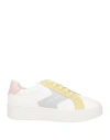 Geox Woman Sneakers Ivory Size 7 Leather, Textile Fibers In White