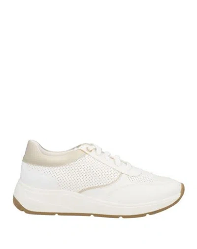 Geox Woman Sneakers Ivory Size 8 Leather