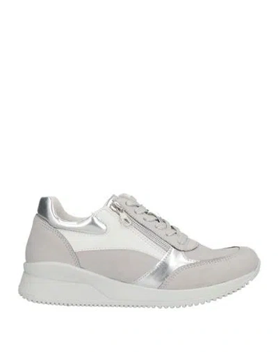 Geox Woman Sneakers Light Grey Size 8 Textile Fibers